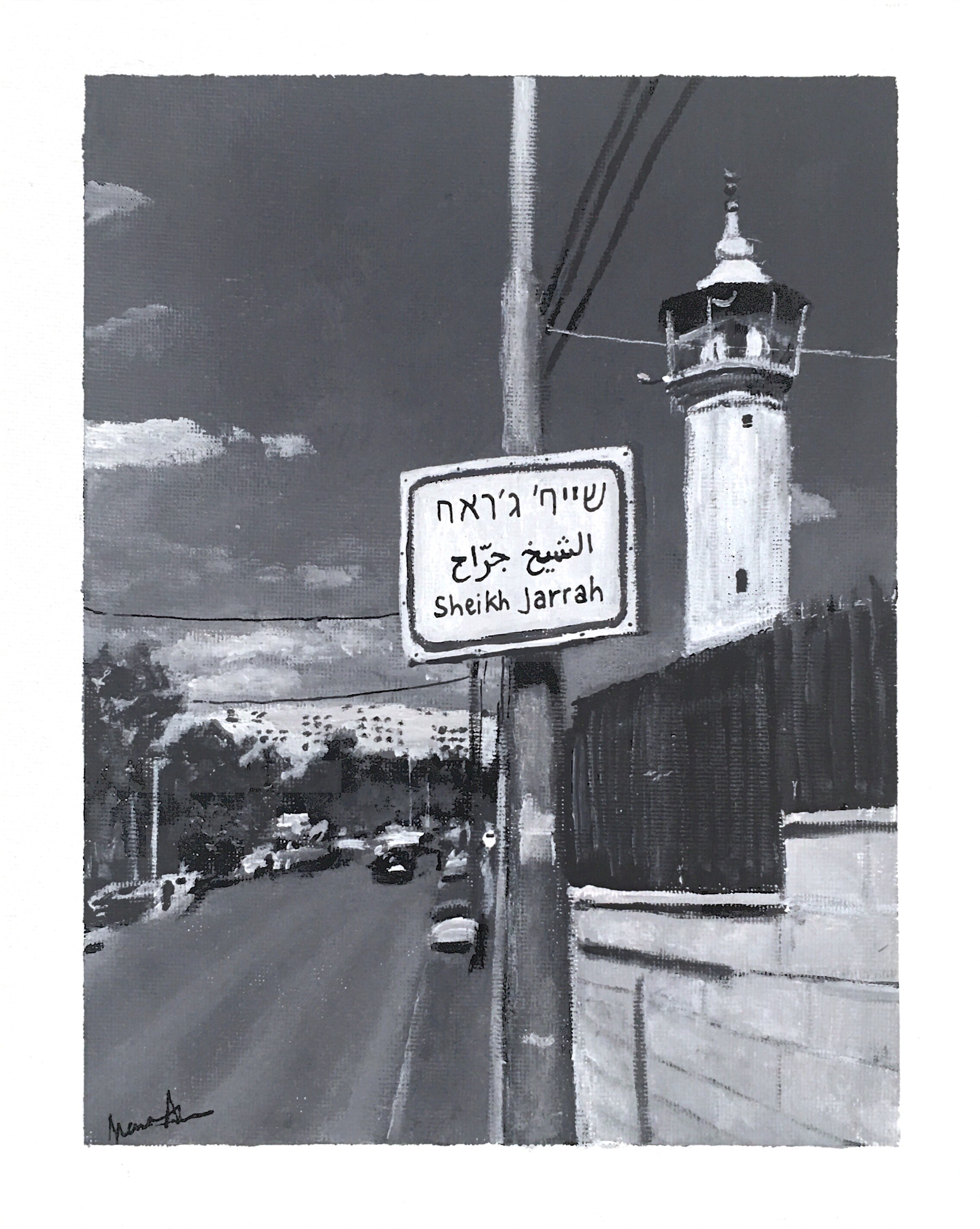 Sheikh Jarrah. Acrylic Paint. June 5, 2021