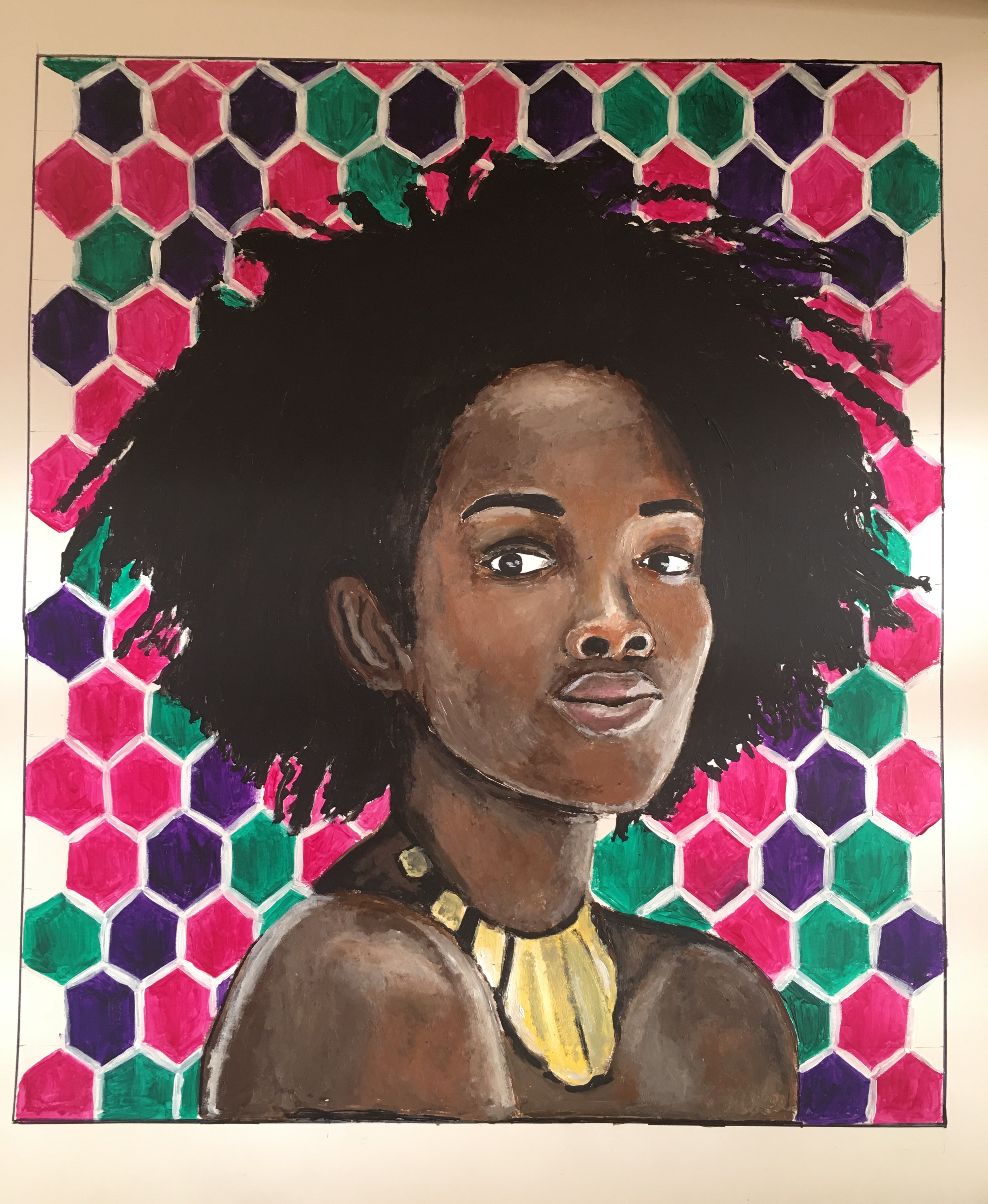 Portrait. 18x21 Acrylic Paint on Paper, Feb 2019