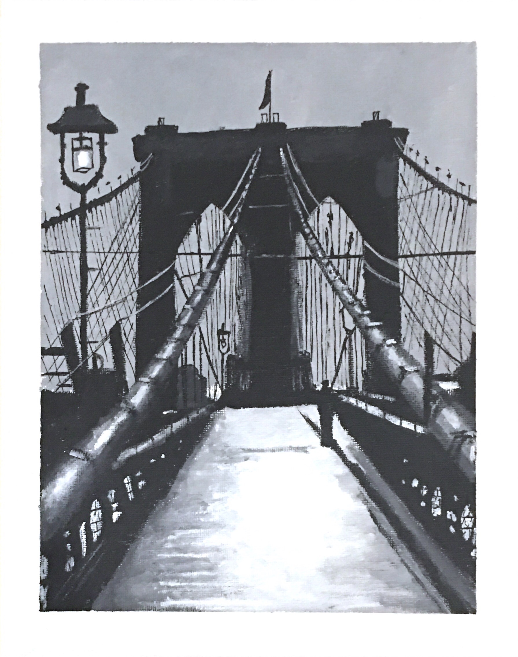 Brooklyn Bridge. Acrylic Paint. January 3, 2021