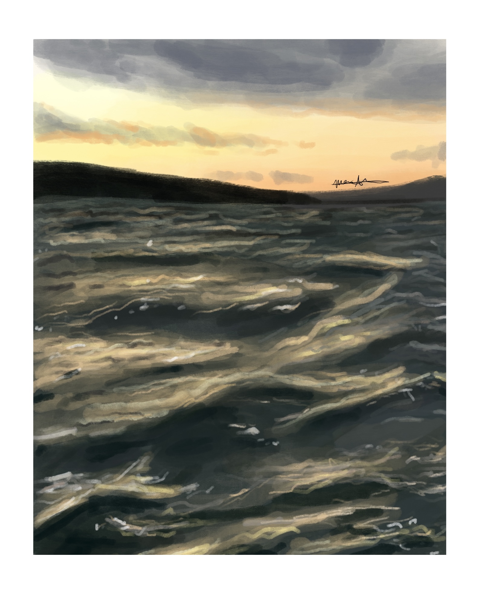 Cayuga Lake. Procreate Digital Painting. June 10, 2023