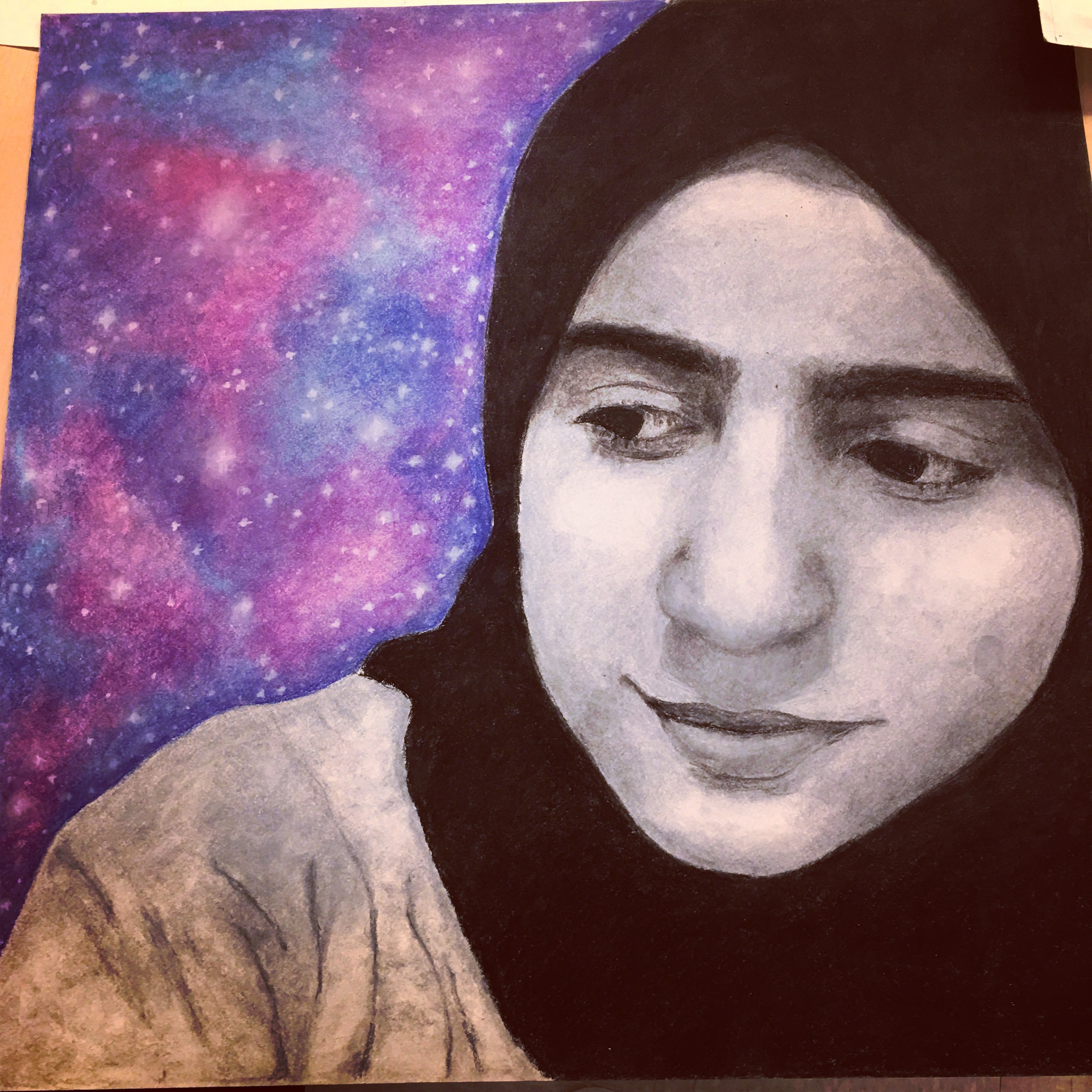 Self-portrait. 18x18 Conte on Paper, Nov 2017