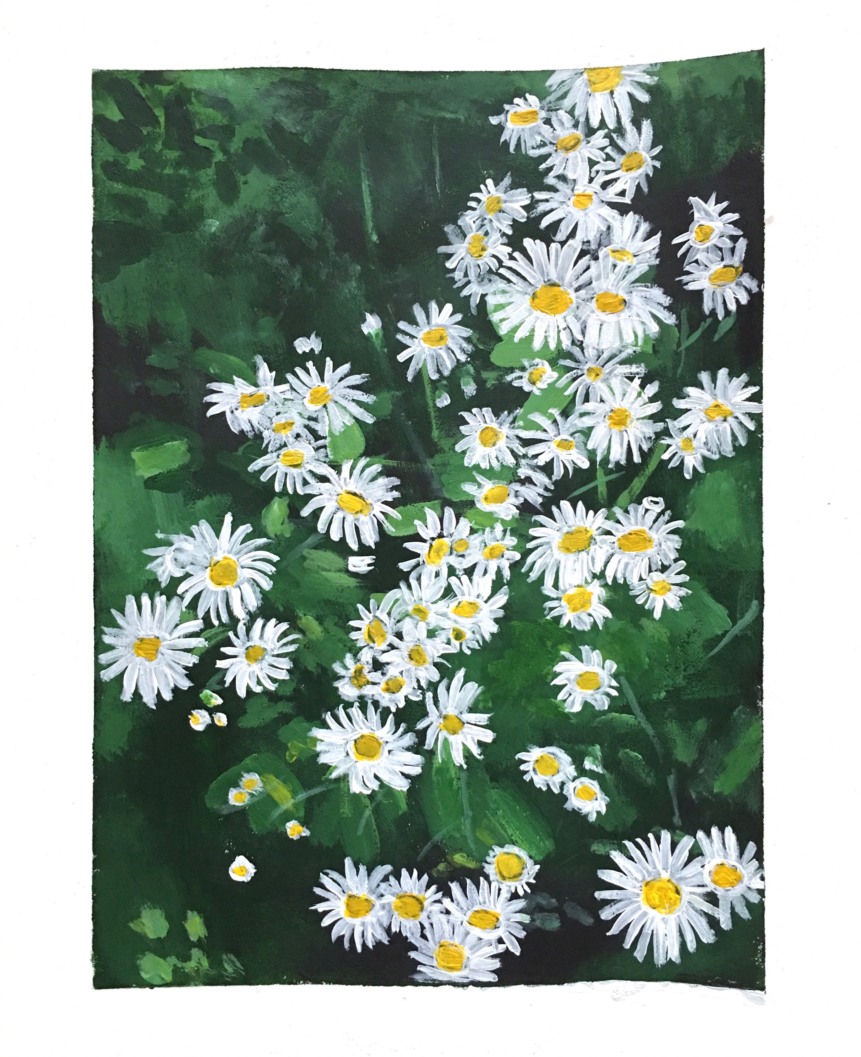 Daisies. Acrylic Paint, June 26, 2020