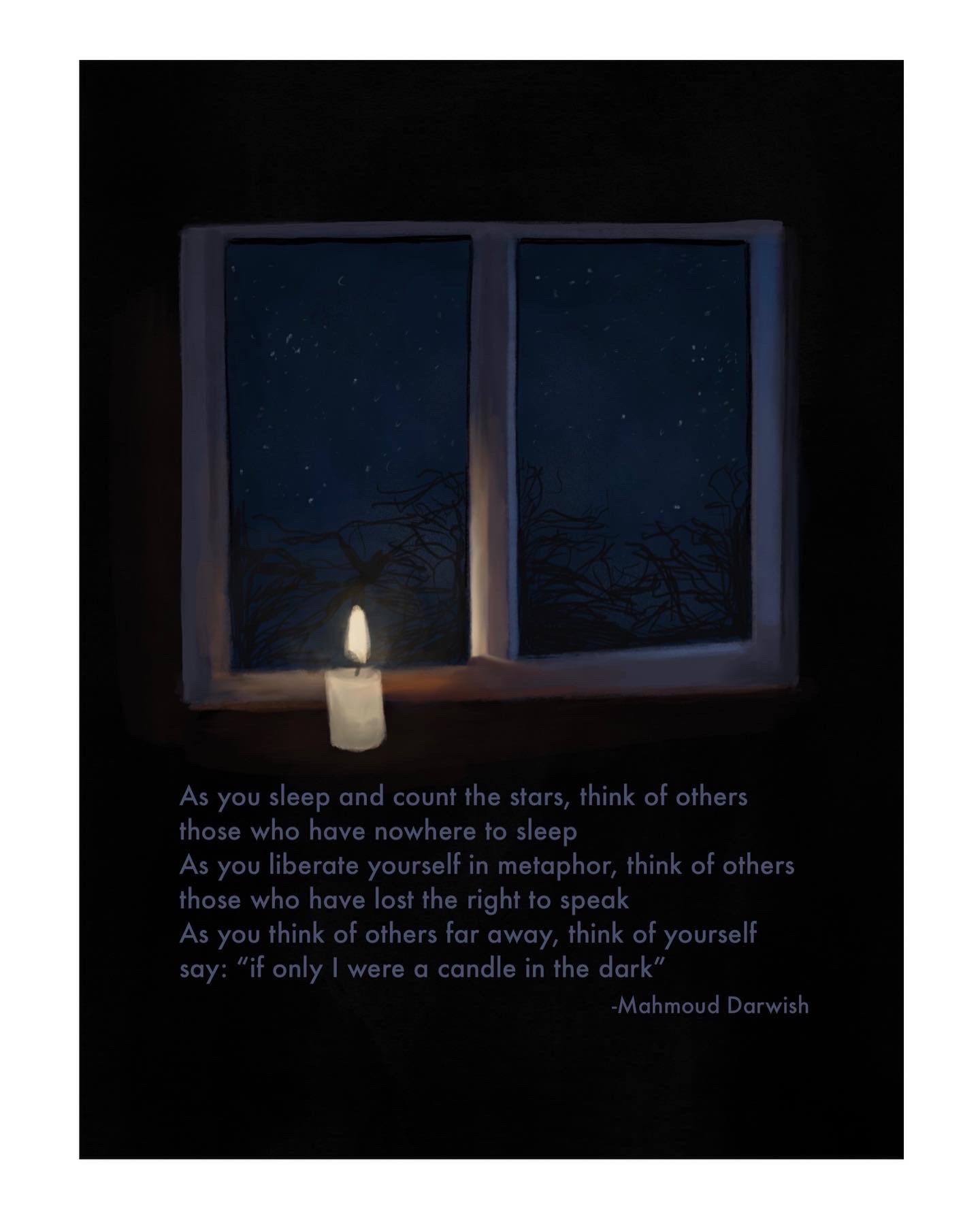 Think of Others (by Mahmoud Darwish). Procreate Digital Painting. August 25, 2021