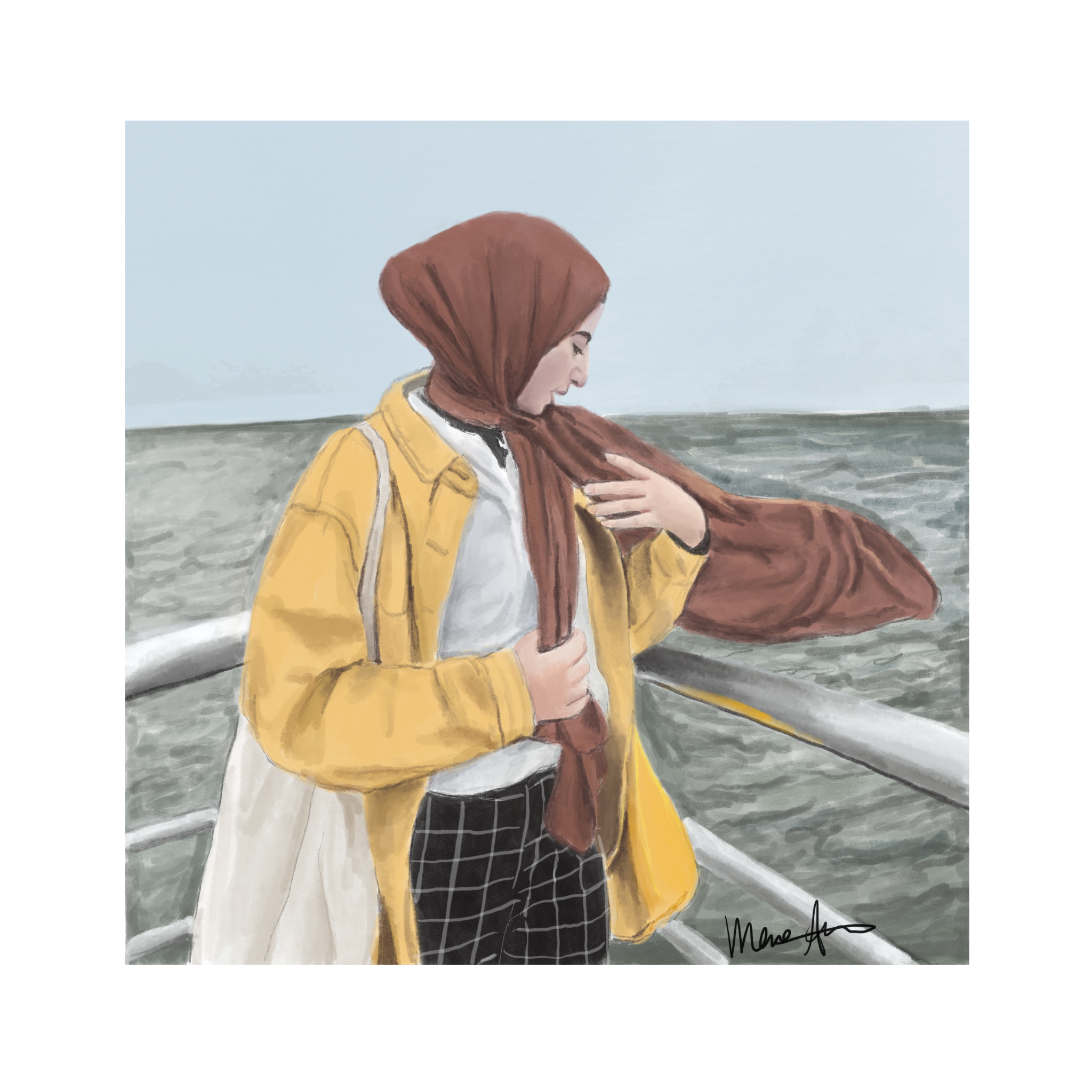 First Digital Painting (Self-Portrait). Procreate Digital Painting. August 10, 2021