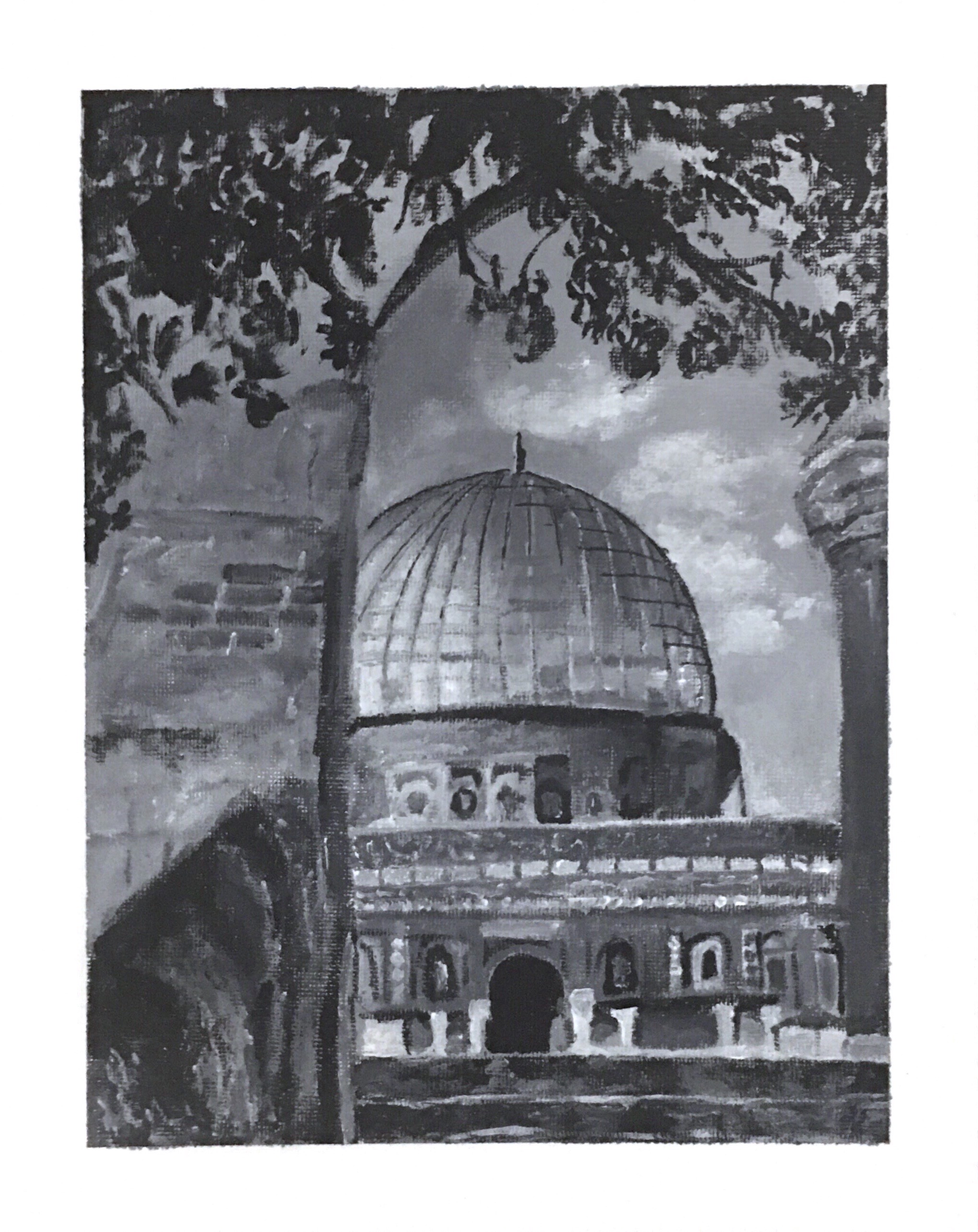 Dome of the Rock. Acrylic Paint. July 5, 2021
