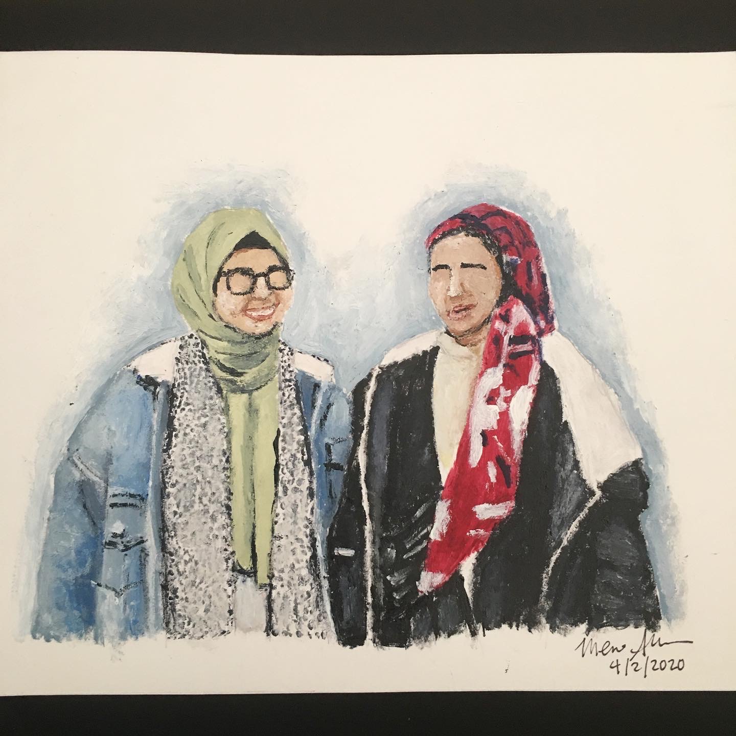 Best Friends. Acrylic Paint, April 2, 2020