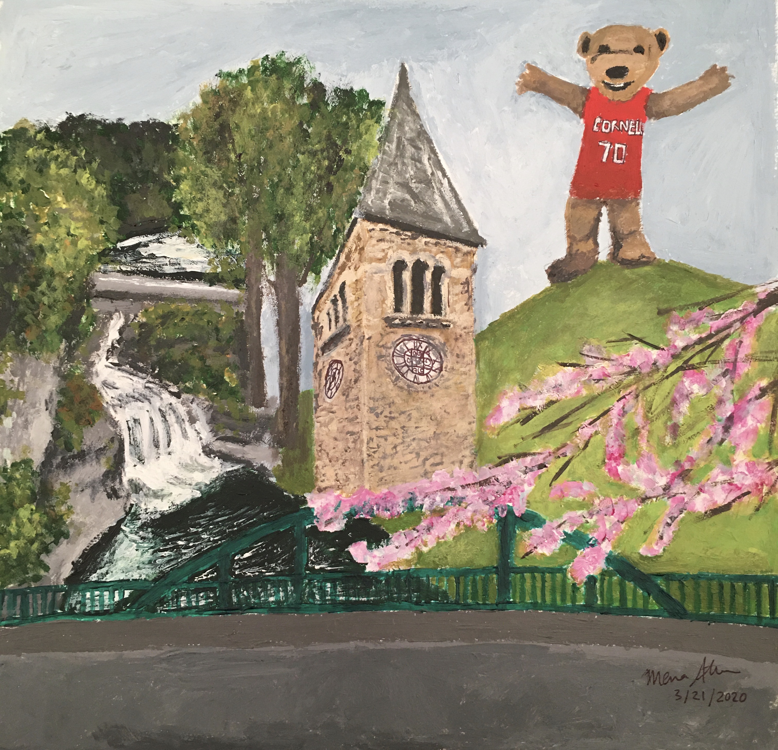 Ithaca. Acrylic Paint, March 21, 2020