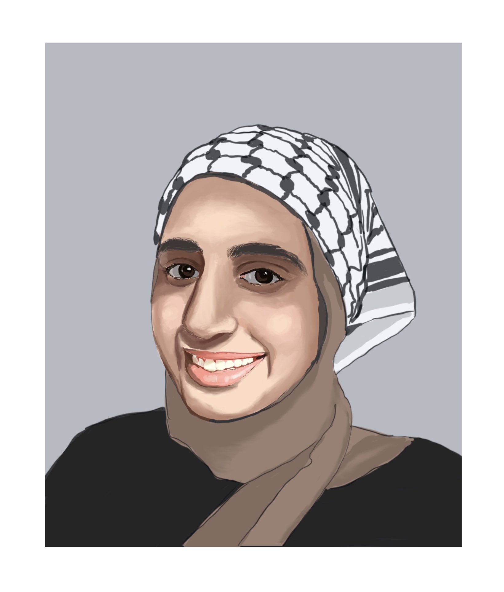 Kuffiyeh Portrait. Procreate Digital Painting. October 6, 2021