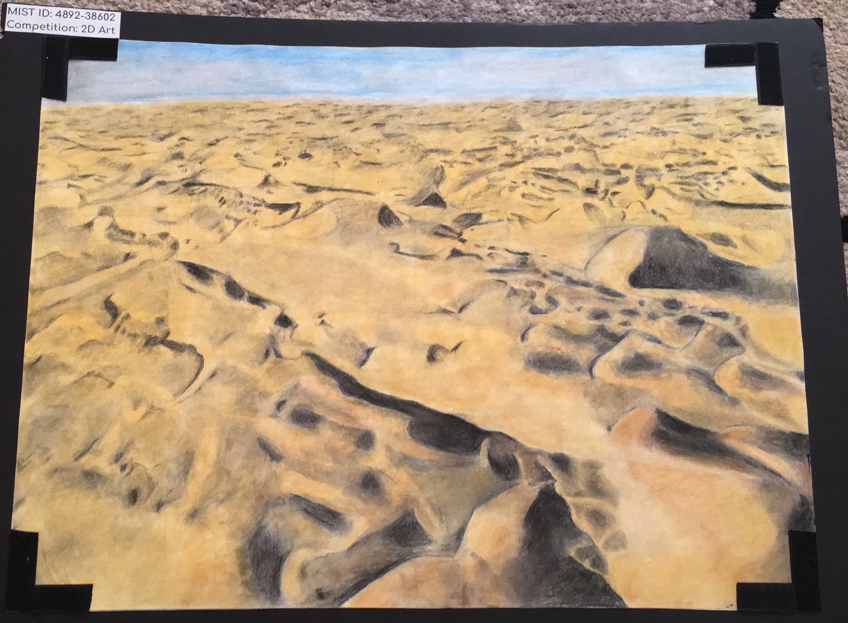 MIST: Allah's Mercy (Part I). 18x24 Conte on Paper, March 2018