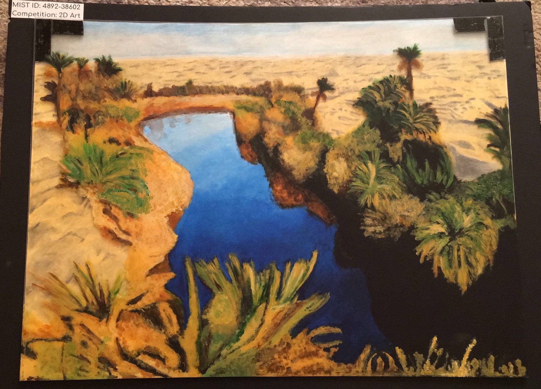 MIST: Allah's Mercy (Part II). 18x24 Conte on Paper and Acrylic Paint on Acrylic Sheet, March 2018