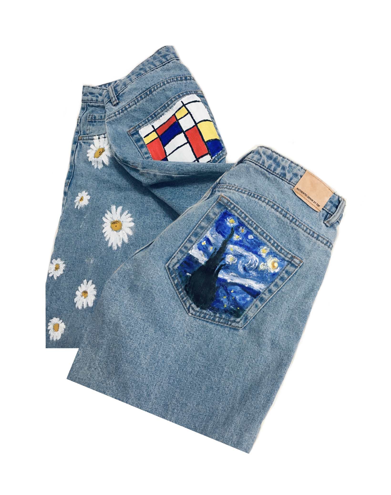 Art Jeans. Acrylic on Denim. October 11, 2021