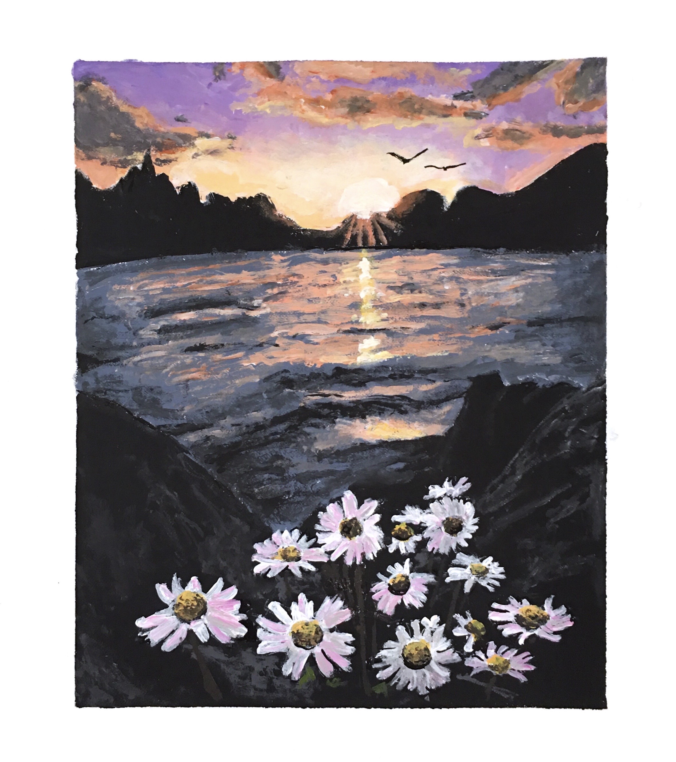 Sunset. Acrylic Paint, July 27, 2020